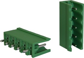 Разъём на печатную плату KLR2GV-5.0-05P 5P/10A/320V/ RM5.0mm/Зелёный (НУ=50шт)
