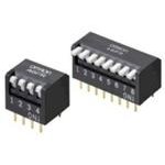 A6FR-0104, Switch DIP OFF ON SPST 10 Long Piano 0.025A 24VDC PC Pins 1000Cycles ...