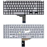 Клавиатура для ноутбука Asus Vivobook F509U серебристая с подсветкой