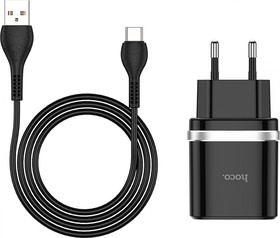 Фото 1/2 Зарядное устройство c12Q Smart QC3.0, кабель Type-C, один порт USB, 5V, 3.0A, черный 820516