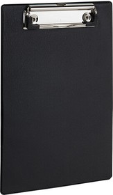 Фото 1/6 Доска-планшет МАЛЫЙ ФОРМАТ (158х230 мм), А5, STAFF, с прижимом, картон/ПВХ, ЧЕРНАЯ, 229556