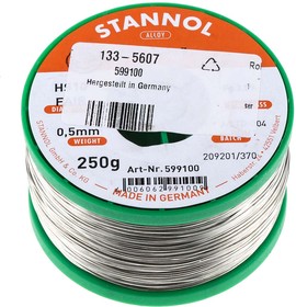 Фото 1/3 599100, Wire, 0.5mm Lead Free Solder, 227°C Melting Point