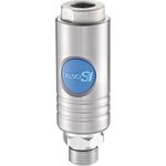 ISI 111153, Stainless Steel Male Safety Quick Connect Coupling, G 1/2 Male Threaded