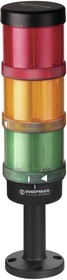 649.000.02, KombiSIGN 72 Series Red/Green/Yellow Signal Tower, 3 Lights, 24 V, Base Mount