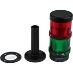 649.240.06, KombiSIGN 71 Series Red/Green Signal Tower, 2 Lights, 24 V, Tube-mounted