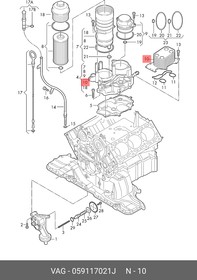 Фото 1/5 059117021J, Радиатор масляный VW TOUAREG (2002-2010)