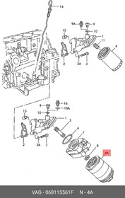 Фото 1/2 068115561F, Фильтр масляный VAG