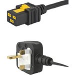 6051.2048, IEC C19 Socket to Type G UK Plug Power Cord, 2m