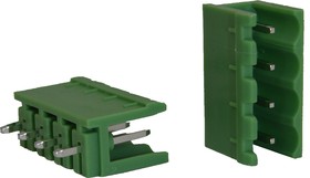 Разъём на печатную плату KLR2GV-5.0-04P 4P/10A/320V/ RM5.0mm/Зелёный (НУ=50шт)