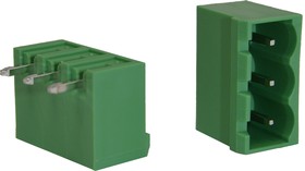 Разъём на печатную плату KLR2GRC-5.08-03P 3P/10A/320V/ RM5.08mm/Зелёный (НУ=50шт)