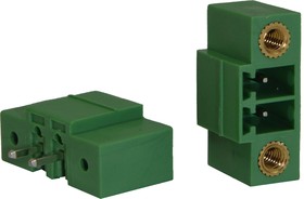 Разъём на печатную плату KLR15GVM-3.5-02P 2P/7A/250V/ RM3.5mm/Зелёный (НУ=50шт)