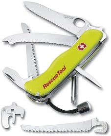 Фото 1/10 0.8623.MWN, Нож Victorinox Rescue Tool One Hand, 111 мм, 14 функций, желтый
