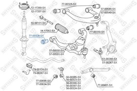 77-00329-SX, 77-00329-SX_сайлентблок передн. рычага пер.подв.нижн.!\Toyota Land Cruiser 200 07