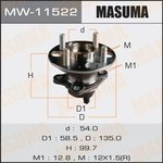 MW-11522, Ступица Toyota Yaris/Vitz 05- задняя (+ABS) Masuma