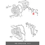 074121121B, Крышка термостата AAR/AAF/ACU/AAB AUDI 100 (83-91)/ A6/ VW TRANSPORTER T4