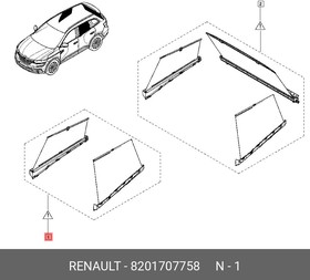 8201707758, Шторка автомобильная для заднего бокового стекла (2 шт.) Renault Koleos II (8201707758)