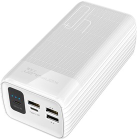 Фото 1/3 A21L/белый, Внешний аккумулятор портативный, Power Bank (40000mAh), 3*USB-A 5В/2.1A