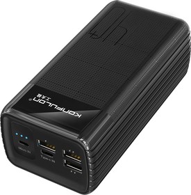 Фото 1/2 A21L/черный, Внешний аккумулятор портативный, Power Bank (40000mAh), 3*USB-A 5В/2.1A