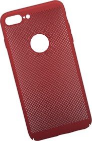 Фото 1/4 Защитная крышка "LP" для iPhone 8 Plus "Сетка" Soft Touch (красная) европакет