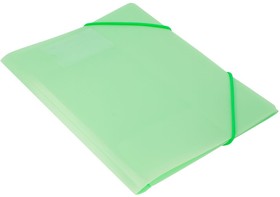 Фото 1/5 Папка на резинке Бюрократ Gems GEMPR05GRN A4 пластик кор.30мм 0.5мм зеленый турмалин карман для визитки