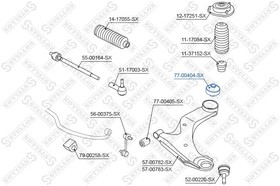 77-00404-SX, 77-00404-SX_сайлентблок задний переднего рычага!\ Subaru B9 Tribeca W10 06