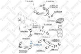 77-00411-SX, 77-00411-SX_сайлентблок рычага зад.подв.!\ Subaru Forester/Impreza/Legacy