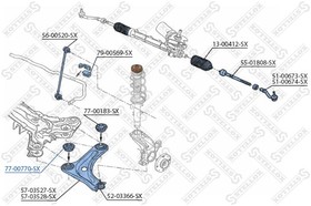 77-00770-SX, 77-00770-SX_сайлентблок рычага передий!\ Citroen C2/C3, Peugeot 1007 02