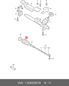 Фото 1/5 Пыльник рулевой рейки VAG 1J0 422 831B
