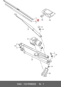 1Q1998002, Щетки стеклоочистителя 600/475мм бескаркасные, к-кт VW GOLF VI 2010-, JETTA 2005-