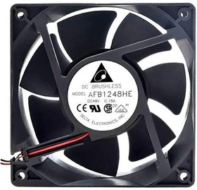 AFB1248HHE, DC Fans DC Tubeaxial Fan, 120x38mm, 48VDC, Ball Bearing, Lead Wires, Locked Rotor Sensor
