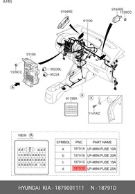 Предохранитель 25A HYUNDAI/KIA 18790-01111