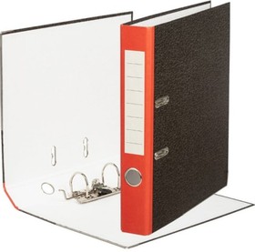 Фото 1/5 Папка-регистратор Economy 50 мм мрамор с красным корешком, металлический уголок 1209130