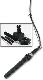 NPCD664, Mini Shotgun Condenser Microphone With Overhead Hanger, Fixed & Moveable Desktop Bases