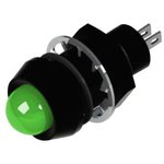 651-114-23, LED Indicator, Soldering Lugs, Fixed, Green, DC, 28V