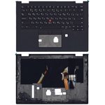 Клавиатура (топ-панель) для ноутбука Lenovo ThinkPad X390 Yoga черная с черным ...