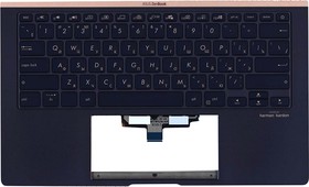 Фото 1/2 Клавиатура (топ-панель) для ноутбука Asus ZenBook 14 UX434 черная с черным топкейсом