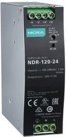Фото 1/2 NDR-120-24, DIN Rail Power Supply, 24V, 120W