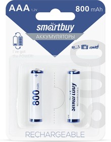 Фото 1/2 Аккумулятор NiMh Smartbuy AAA/2BL 800 mAh (24/240) (SBBR-3A02BL800)