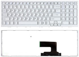 Фото 1/3 Клавиатура для ноутбука Sony Vaio VPC-EH VPCEH белая с белой рамкой