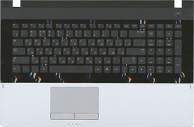 Фото 1/2 Клавиатура (топ-панель) для ноутбука Samsung 300E7A, 305E7A, NP300E7A черная с серым топкейсом