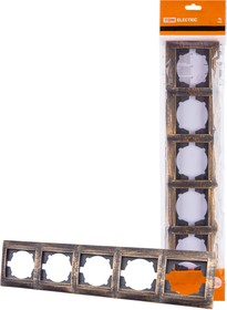 Рамка 5-ти постовая горизонтальная старинная бронза "Лама" TDM