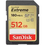 Карта памяти Sandisk Extreme SDXC UHS-I Class 3 V30 180/130MB/s 512Gb ...