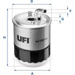 UFI Фильтр топливный 24.107.00