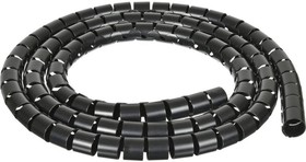 Фото 1/3 спиральный защитный рукав LXQ 22-1, полиэтилен, размер 22, цвет черный, длина 1 м PR4800400