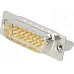 DTS15PY/2M86UN, Разъем D-Sub; PIN: 15; гнездо; "папа"; на PCB,клипса на PCB; прямой; THT