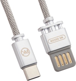Фото 1/2 USB кабель WK MASTER WDC-030 USB Type-C серебряный