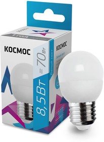Фото 1/9 Лампа светодиодная LED 8.5Вт Шар 220В E27 4500К, LKecLED8.5wGL45E2745