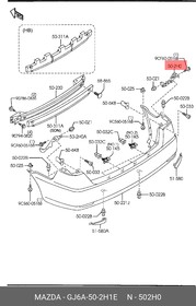 Фото 1/2 GJ6A502H1E, КРОНШТЕЙН БАМПЕРА ЗАД. БОК. П. ПЛАСТ. M6 02/05КРОНШТЕЙН БАМПЕРА ЗАД. БОК. П. M6
