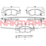 P2026NY, Торм. колодки передние Toyota Avensis 1.6I 16V,1.8I 03-