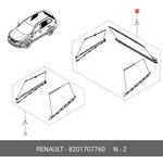 8201707760, Шторка автомобильная комплект (3 шт.) для задних дверей Renautl Koleos